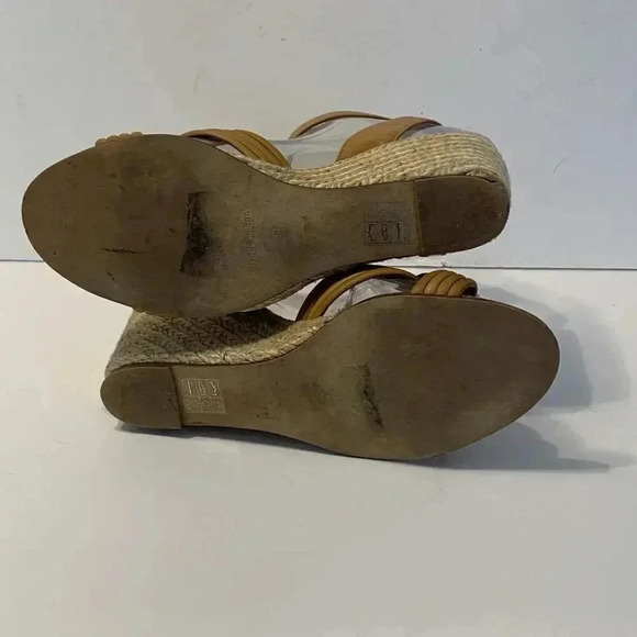Palomitas by Paloma Barcelo Tan Knot Sandals Shoes Wedge Heels Open Toe Size 37 - Picture 6 of 8